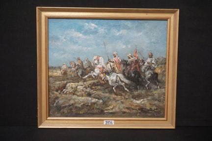 tableau de style orientaliste - « Cavaliers arabes
