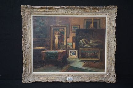 ALFRED BASTIEN (1873 - 1955) - « L'atelier d'Alfre