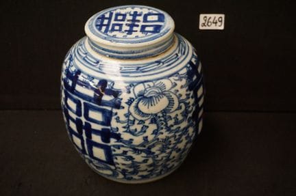 antico vaso cinese per lo zenzero in porcellana - 