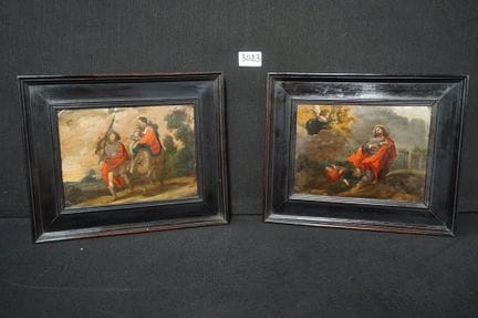 2 tableaux religieux anciens – dont « La fuite en 