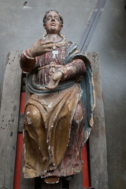 Seltenes antikes, vielfarbiges Galionsfigur aus Ho