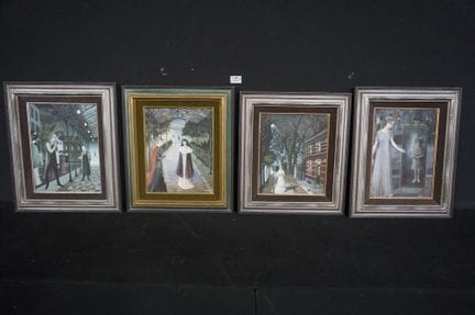 PAUL DELVAUX (1897–1994) (Nachbildung) – 4 Reprodu