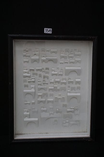带框的现代几何浮雕 - 50 x 40 厘米