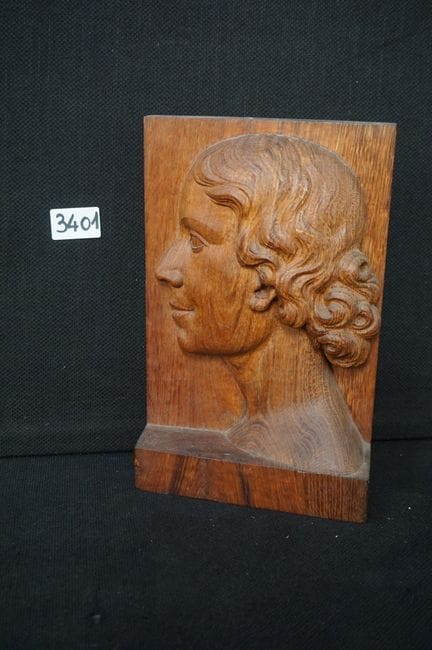 VANHUMBEECK – Art-Déco-Skulptur aus Holz – „Profil