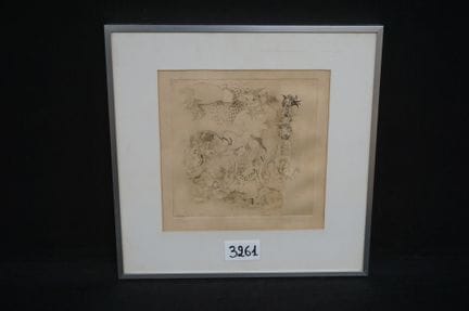 卢塞伯特（1924—1994）——《无题》——铜版画——铅笔签名——编号 10/10——25 × 2