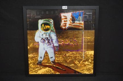 安迪·沃霍尔（1928 - 1987）（仿作）——《月球漫步》——大型丝网印刷作品——95 x 95