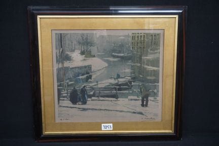 ALBERT BAERTSOEN (1866–1922) – „Gent im Schnee“ – 