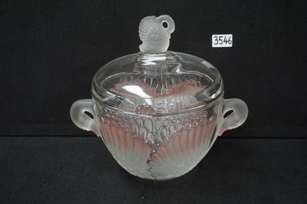 crystal punch bowl—decorated with embossed swan mo