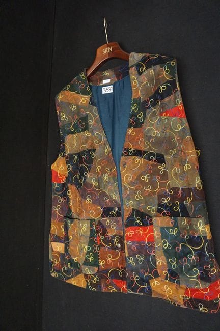 KLAUSER – Vintage-Patchwork-Weste aus Wildleder, g