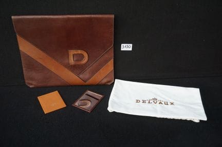 DELVAUX - maletín vintage de piel marrón - en buen