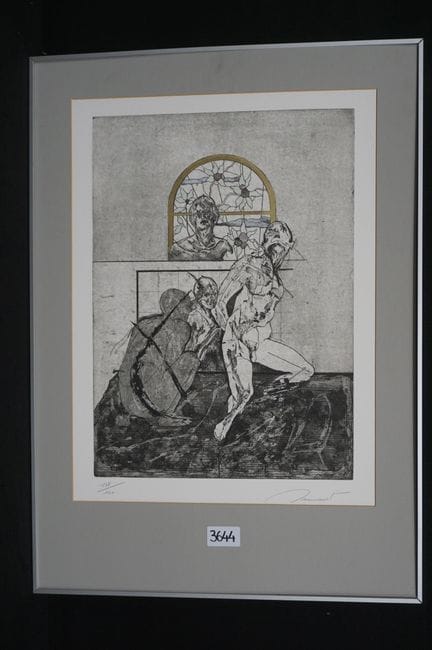 杰夫·斯纳瓦特（1949 -  ）——《无题》——大型蚀刻版画——铅笔签名——编号 138/140—
