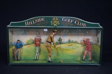 Großes Vintage-Golf-Diorama – „HILLSIDE GOLF CLUB“