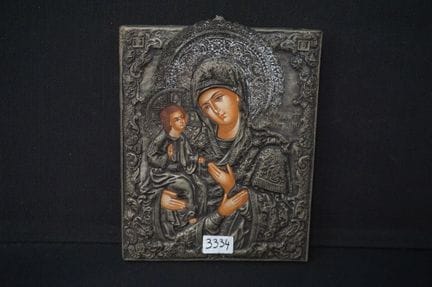 Ikone im byzantinischen Stil – mit Risa – 31 x 25 