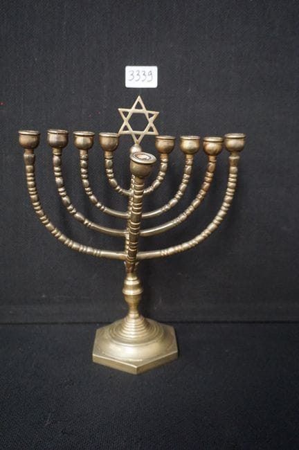 Jüdischer MENORA-Leuchter aus Bronze – H: 31 cm