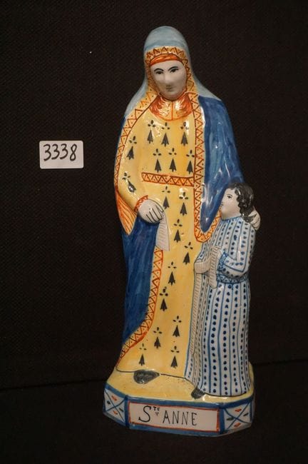 HENRIOT QUiMPER – vielfarbige religiöse Figur aus 