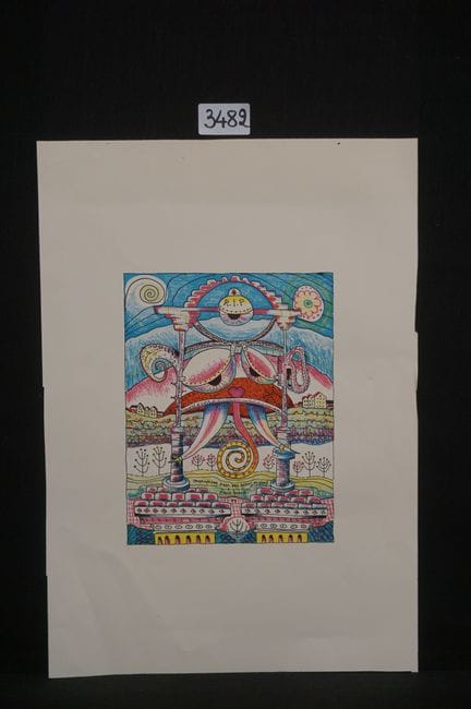 保罗·斯诺克（1933—1981）——《献给一头乖巧的大象的纪念碑》——石版画——署名并标注1973