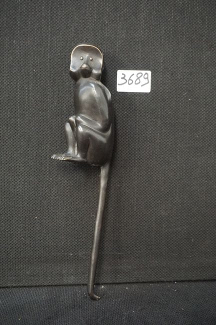 bronze sculpture - "Seated Monkey with a Long Tail
