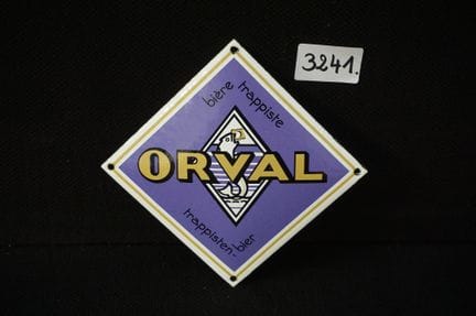 Werbetafel aus Emaille – „ORVAL – TRAPPISTENBIER“ 