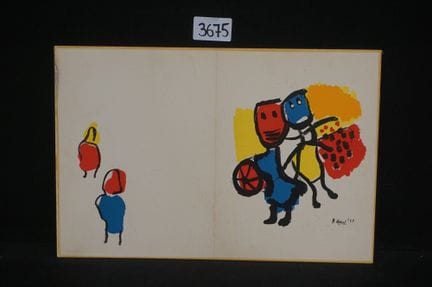 卡雷尔·阿佩尔（1921—2006）——1957年创作的石版画，为纪念罗埃尔·德·哈塞而举办的晚宴所