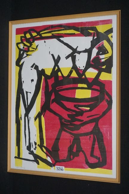 维尔纳·伊格纳茨·扬斯（1941 - 2022）——《无题》——大尺寸石版画——铅笔签名——编号 6