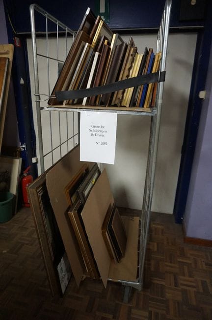 large lot of paintings and frames
