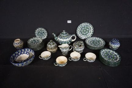 Vintage-Teeservice aus Keramik – handbemalt mit Pf
