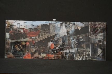 印有“NEW YORK”图案的大型有机玻璃板 - 66 x 175 厘米