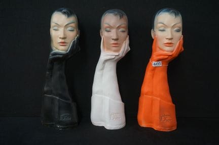 3 figuras publicitarias de yeso —estilo vintage— «