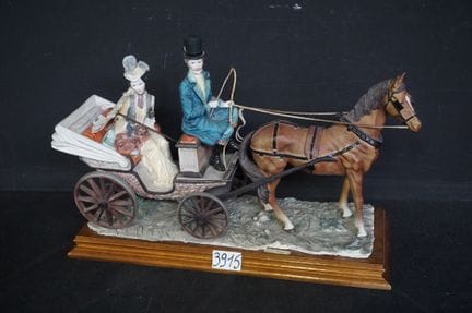 Large Italian polychrome resin sculpture - designe