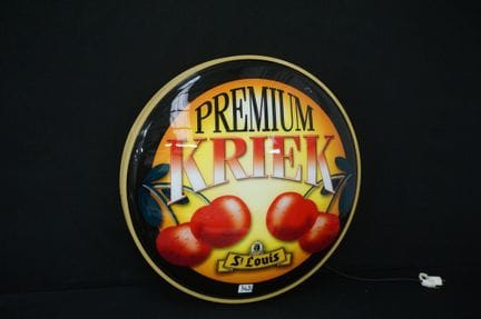 Runde Vintage-Leuchtbox – „PREMIUM KRIEK ST. LOUIS