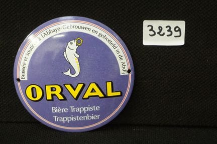Werbetafel aus Emaille – „ORVAL“ – Durchmesser: 12