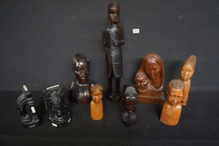 lotto di varie sculture africane in legno - Altezz