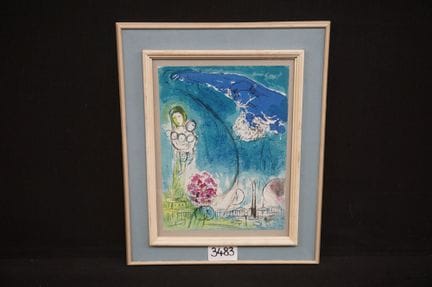 马克·夏加尔（1887—1985）（据原画）——《协和广场》——出自《巴黎风情》系列的水印版画——版