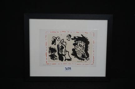 皮埃尔·阿列钦斯基（1927 -  ）——《轮毂与双腿》——1983年石版画——署名——《Hors 