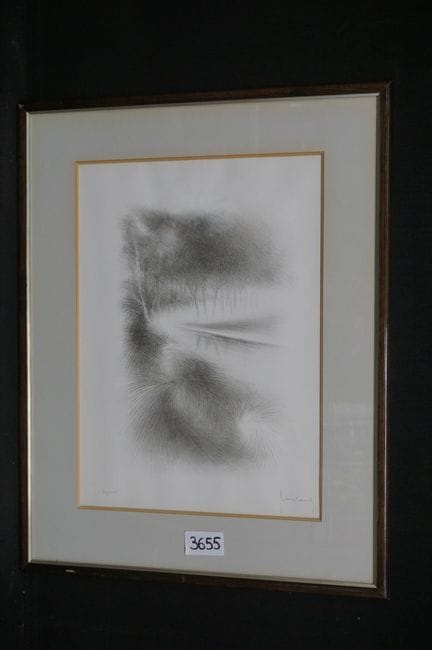 卡雷尔·罗兰茨（1921—1999）——《带有树列的抽象风景》——石版画——铅笔签名——编号 19/