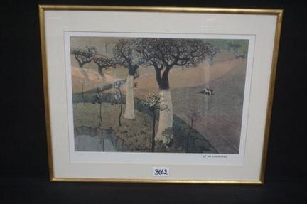 古斯塔夫·范·德·沃斯泰恩（1881—1947）（据其作品）——《春天》——丝网印刷——版面签名——