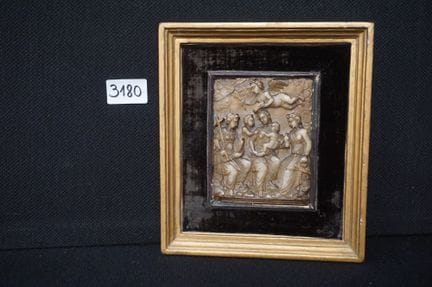 Precioso bajorrelieve de alabastro de Malinas del 