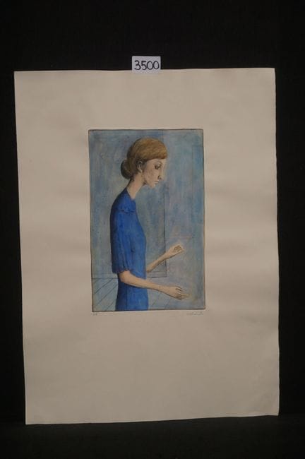 ROLAND DEVOLDER (1938 –  ) – „Junge Frau“ – Radier