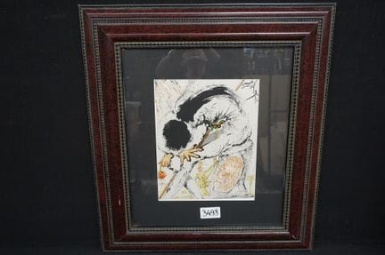 萨尔瓦多-达利（SALVADOR DALI，1904 - 1989）（后）--丝网版画--版上签名-