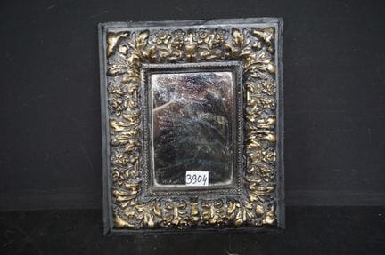 Baroque-style mirror - plaster - gilded - 39 x 33 