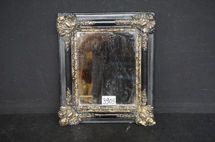 Baroque-style mirror - plaster - gilded - 32 x 27 