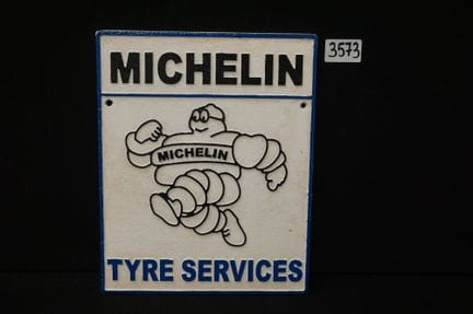 Werbetafel aus Gusseisen – „MICHELIN“ – 30 x 24 cm
