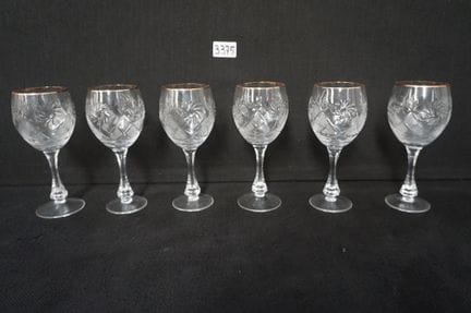 6 wine glasses - hand-cut crystal
