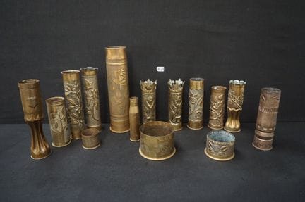 TRENCH ART – schönes Set aus 15 bearbeiteten Grana