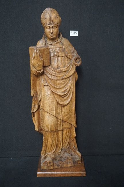 Preciosa estatua religiosa antigua de madera —sigl