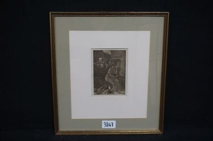 费利西安·罗普斯（1833—1898）——《米内罗的间歇》——太阳蚀刻版画——版面上带有签名缩写——