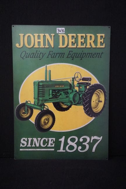 Große Werbetafel aus Metall – Retro-Stil – „JOHN D