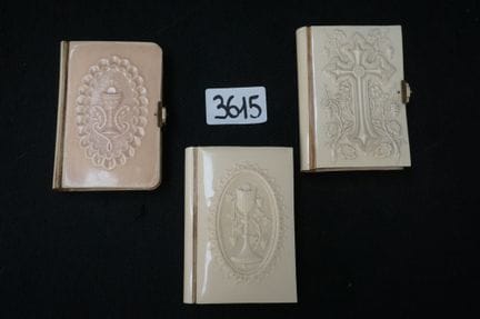 3 old small prayer books—covers made of celluloid 