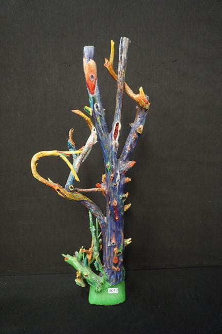RAPHAEL DE SCHOUT - modern hand-painted wood sculp