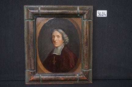 antique painting - "religious man" - oil on panel 